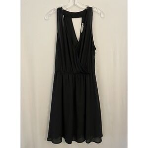 LUSH Chiffon Racerback Women's Little Black‎ Dress V-Neck Cocktail Size XL